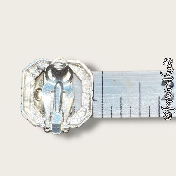 Vintage Silver-Tone Clip-On Earrings | Classic and Elegant - Picture 6 of 10